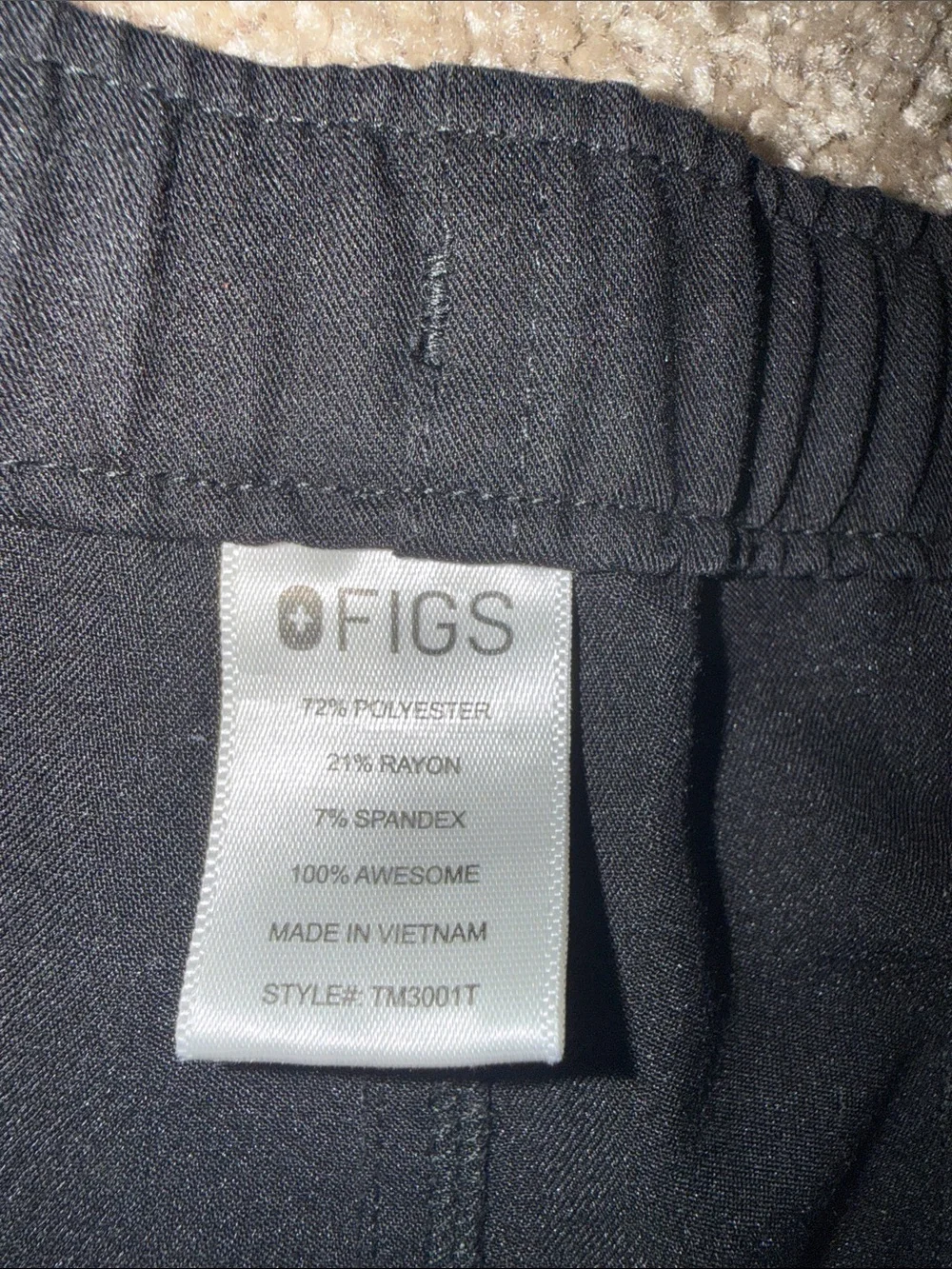 FIGS Black Men’s Scrub Pants - Large Tall